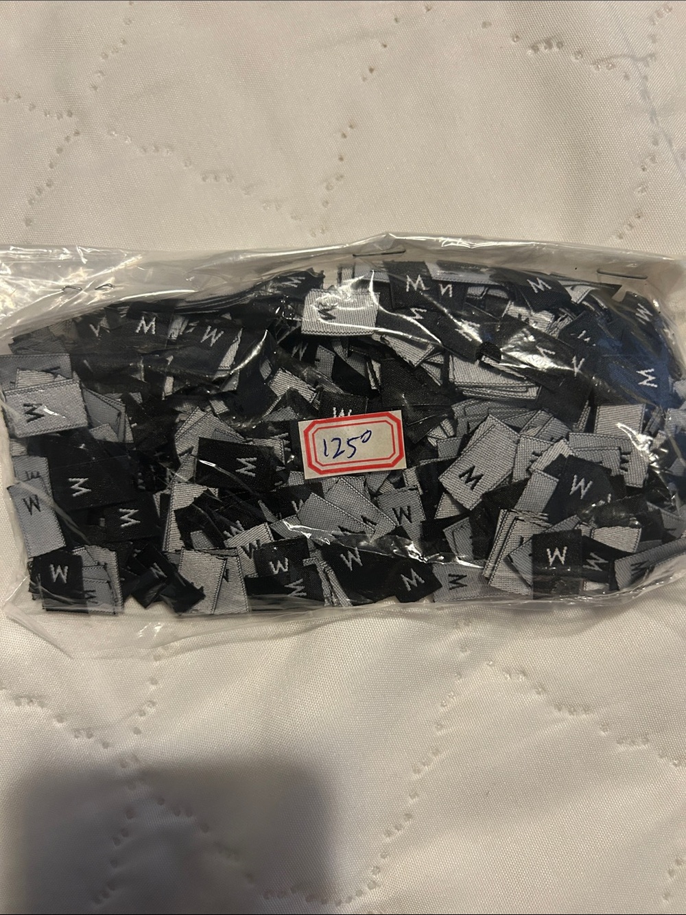 Black Size “M” Labels
